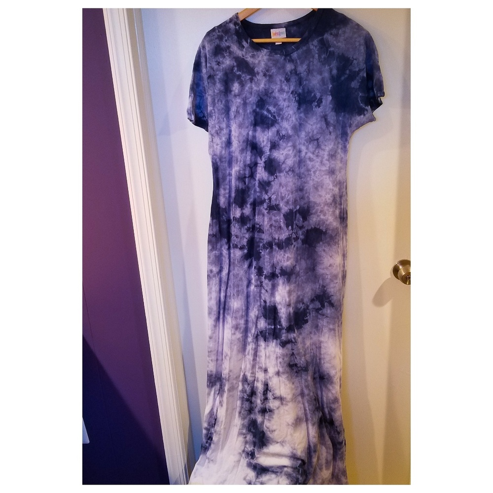 Lularoe Cotton Tie Dye Blue Maria
